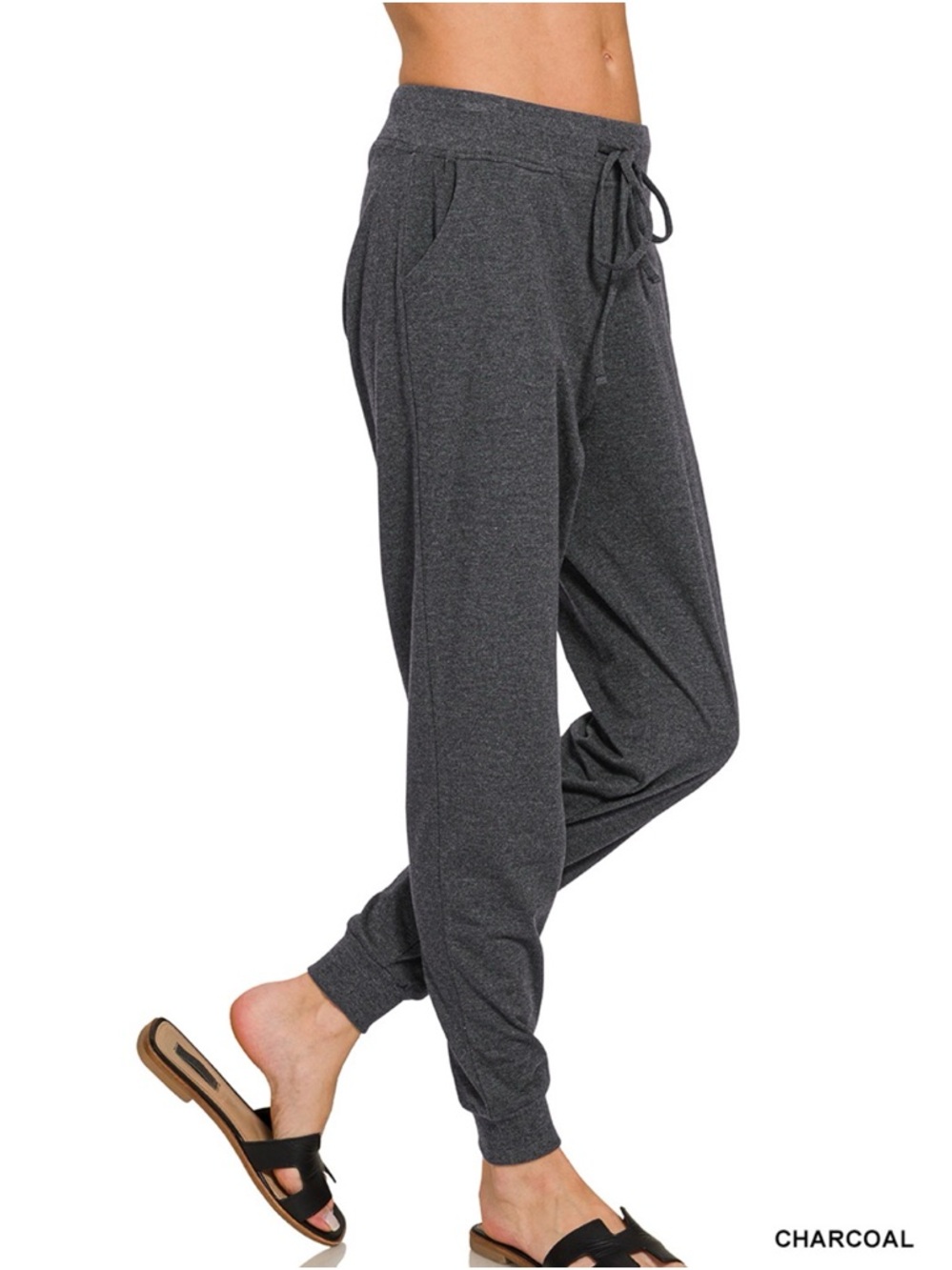 Charcoal Drawstring Jogger Pants